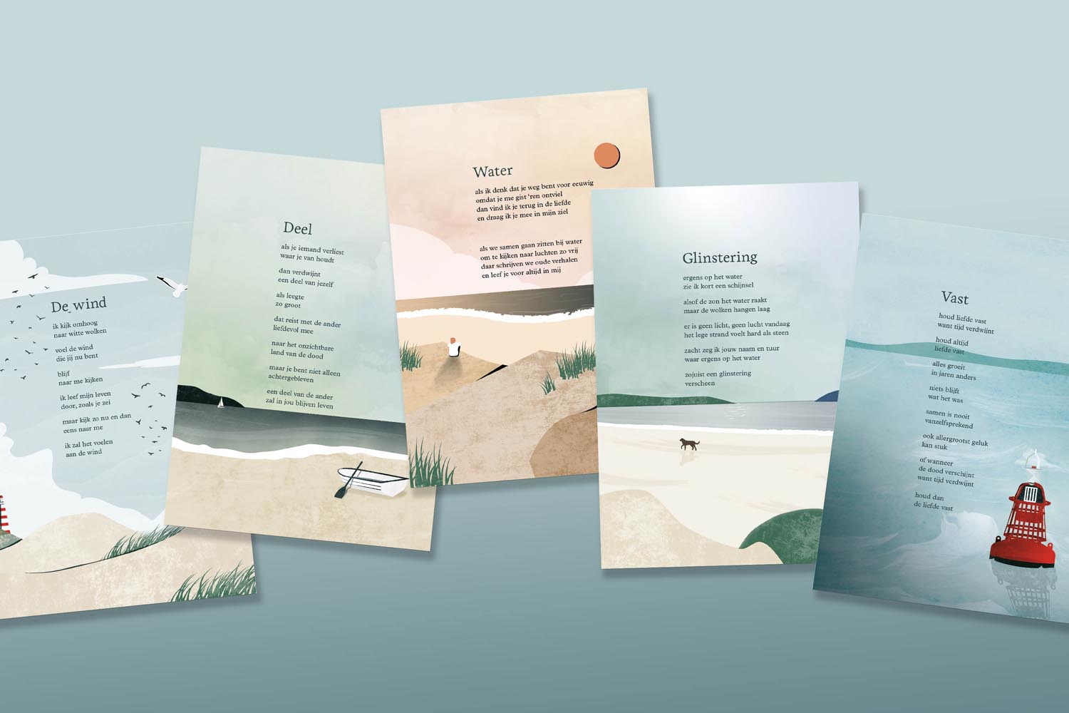 Troost - Set van 5 Wadkaarten - A5 formaat excl. verzendkosten € 17,50